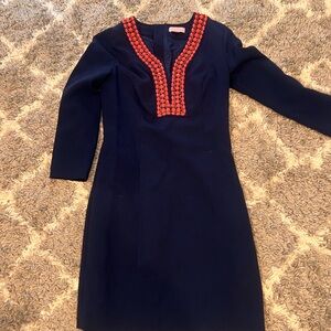 Lilly Pulitzer Navy Dress with Red Trim